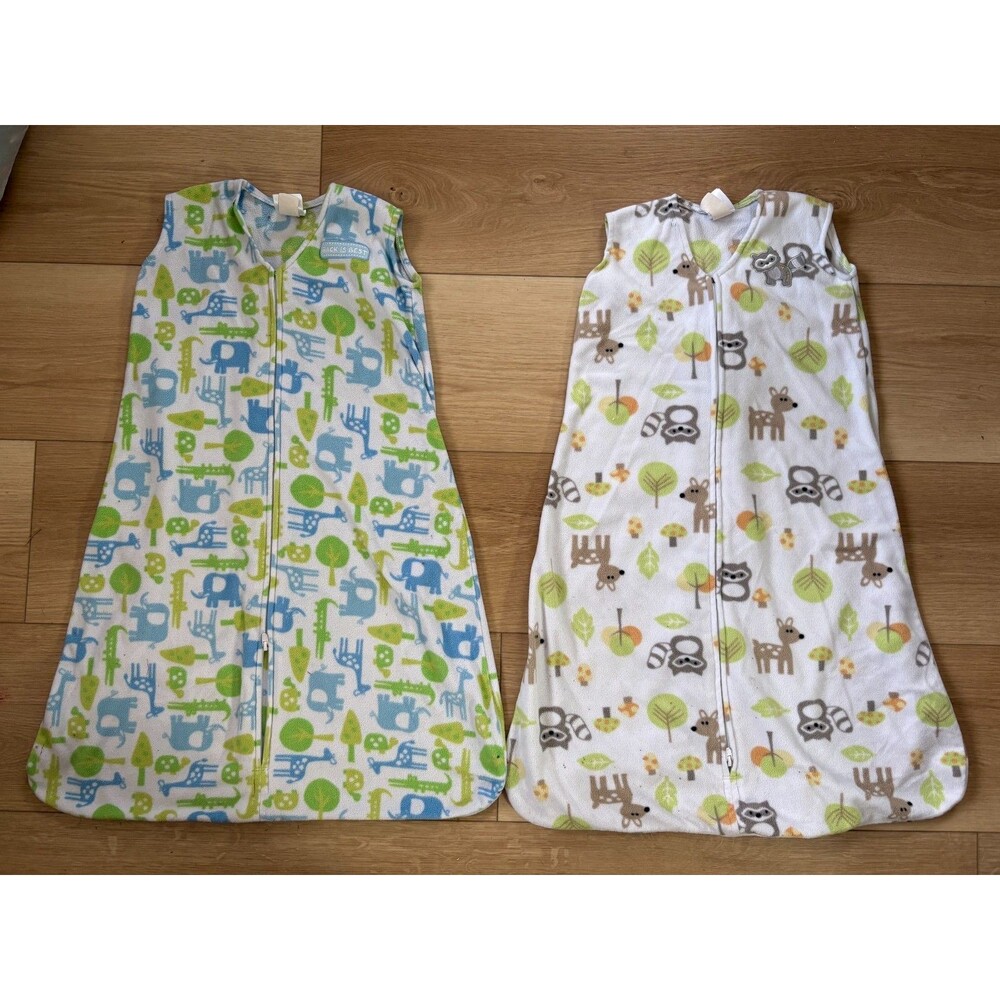 HALO SleepSack Lot of 2 Animal Print Size L 12-18 Months 22-28 lbs WEARABLE BLAN